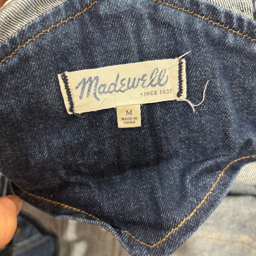 Madewell Womens Blue Overalls Cotton Raw Hem Bootcut Snap overalls. - Picture 3 of 4